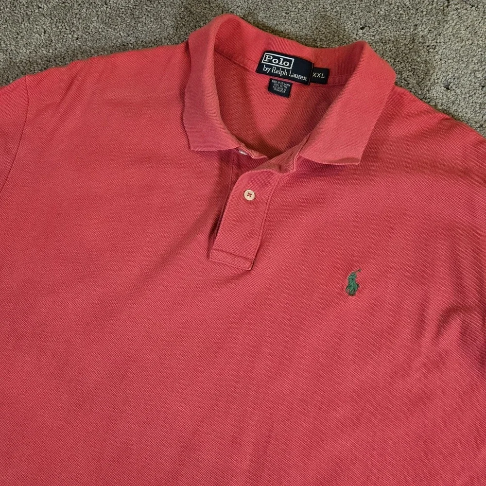 Polo Ralph Lauren Shirt Mens XXL‎ Red Golf Polo Green Pony Logo
